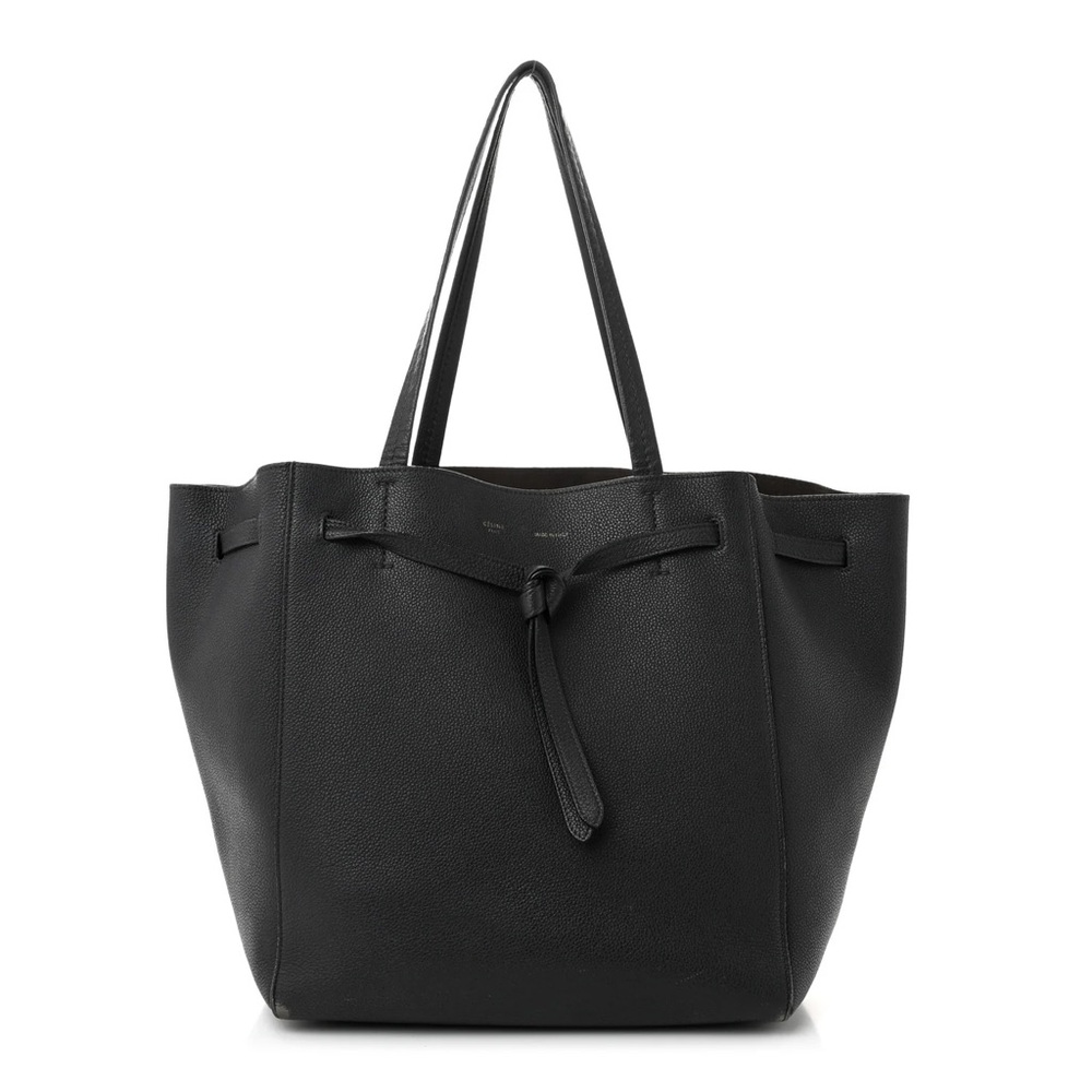 Celine Black Leather Tote Bag